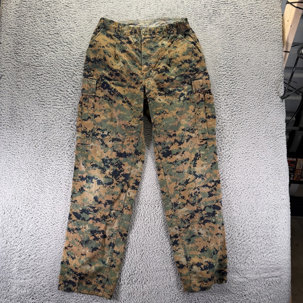 US Army Pant Men M(32x34) Brown Camo USMC Woodland MARPAT Insect Repellent MCCUU